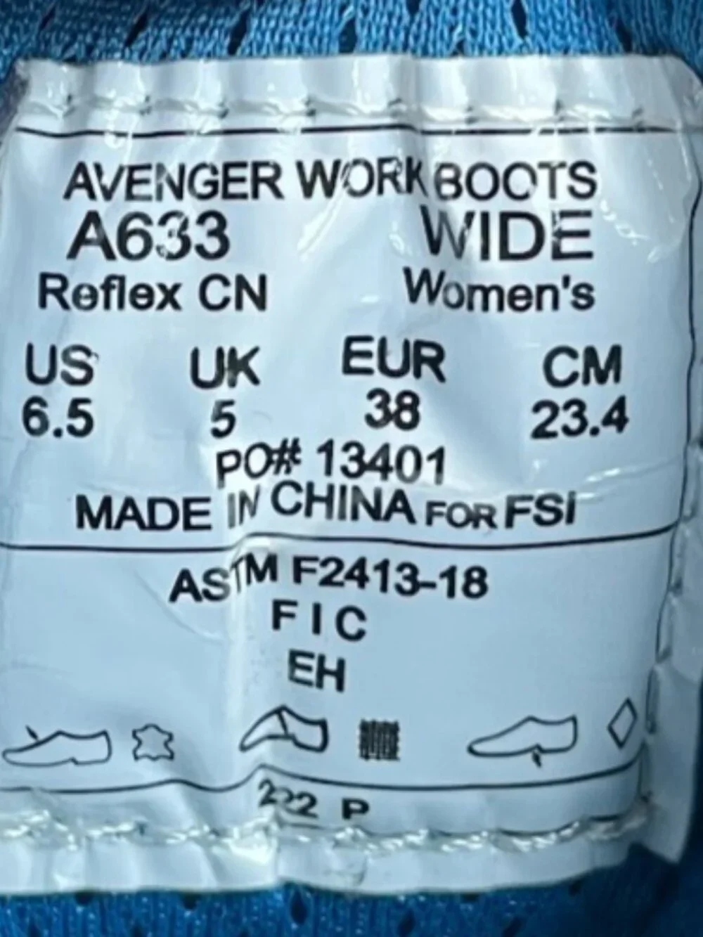 Avenger‎ Reflex Carbon Toe Womens Size 6.5 Black Outdoor Safety Work Boots Shoes